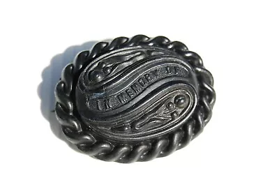 Antique Whitby Jet Vulcanite Victorian Mourning Lily Of The Valley Flower Brooch • $249