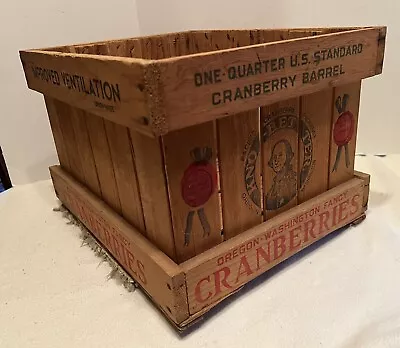 Vintage Pacific Cranberry Exchange Wood Crate Oregon Washington • $95