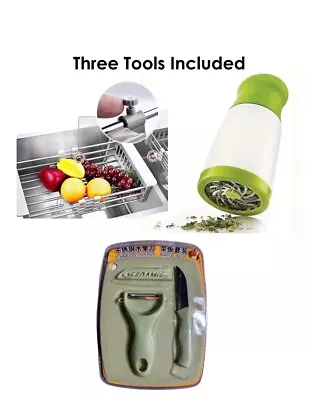 Bundle Of  Stainless Steel Kitchen Dish Drying Sink Rack With Herb Grinder + SET • $2.75