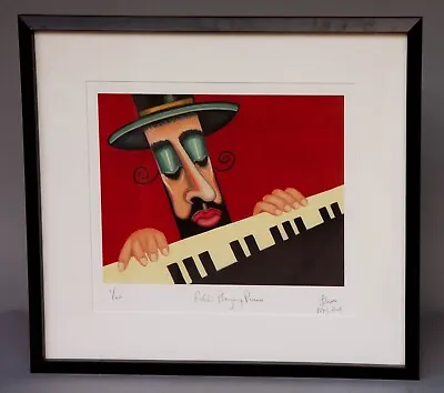 Jonathan Blum  RABBI PLAYING PIANO  2008- Signed And Numbered 1/60 Serigraph • $200