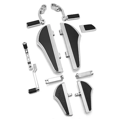 Defiance Chrome Floorboards For Harley Touring Softail Heel-toe Shift Lever Pegs • $291.54