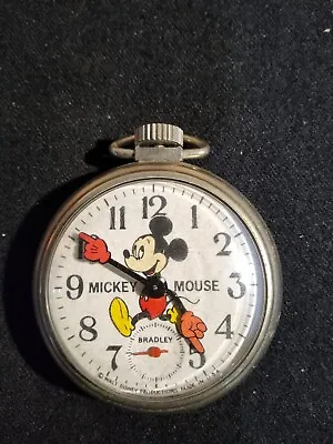 Vintage Walt Disney Productions 1960s Mickey Mouse Bradley Pocket Watch Made USA • $71.99