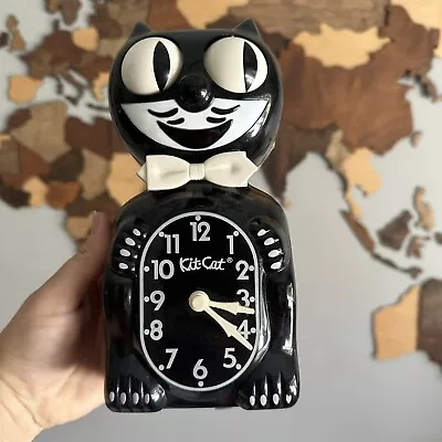Kit Cat Klock Vintage Inspired Gentleman Tuxedo Cat Clock Black Shiny Decor • $51.39