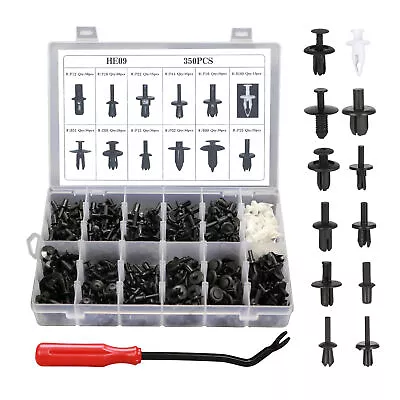 350 Clips+Tool Bumper Fender Door Panel Trim Fastener Plastic Pin Retainer HE09 • $35.68