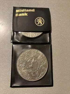 2 /1977 Queen Elizabeth II Silver Jubilee Crown Coin In Midland Bank Coin Wallet • £6.50