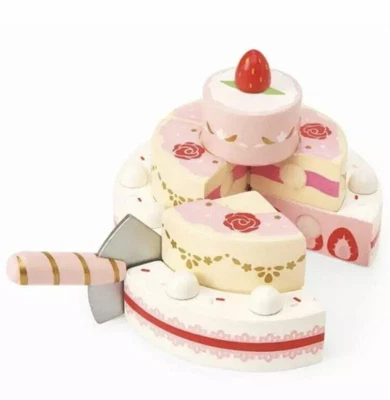 £13.99 • Buy Le Toy Van Wooden Honeybake Strawberry Wedding Cake EYFS Role Play BNIB
