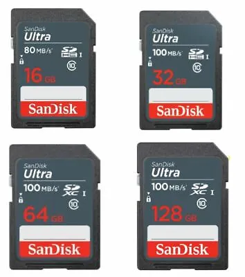 SanDisk 16GB 32GB 64GB SD SDHC SDXC 100MB/s ULTRA Lot Class10 Flash Memory Card  • $3.53