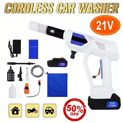 21V Cordless High Pressure Car Wash Water Gun Spray Gun Portable With Battery • $33.90