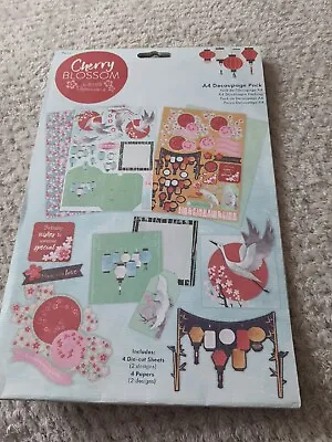 £3.50 • Buy Cherry Blossom  A4 Decoupage Pack By Docrafts