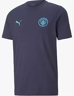 Manchester City FC Kids Navy T-Shirt. 13-14 YRS - Genuine Man City Puma T Shirt • £12.99