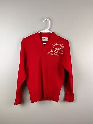 Vintage AMF Varsity Award Sweater Red Womens Size 34 Orlon Tennessee American • $29.99