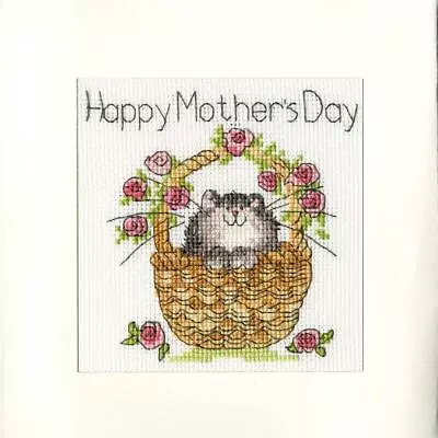 Bothy Threads Greating Card Counted Cross Stitch Kit  Basket Of Roses  10x10cm • $17.33