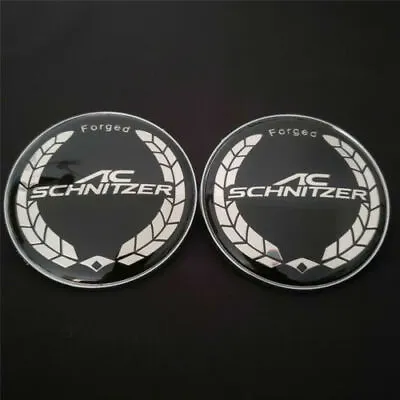 1Pair 82mm AC Schnitzer Logo Car Hood 74mm Trunk Rear Emblem Badge Decal Sticker • £7.19
