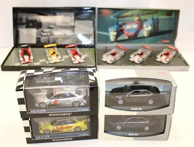 10x MINICHAMPS Diecast Metal & Plastic Audi Sports / Race Cars BOXED - W51 • £9.99