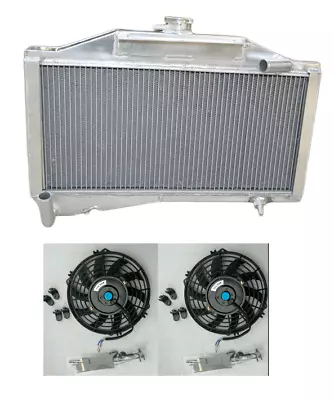 Aluminum Radiator+Fans For MORRIS MINOR 1000 948/1098 1955-1971 1956 1957 58 MT • $223.90