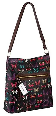 £9.95 • Buy Womens Oil Cloth Butterfly Print Cross Body Messenger Shoulder Handbag Purse Bag