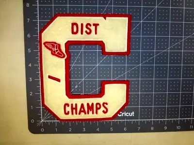 $19.99 • Buy 1960s Chenille 'C' Varsity Letterman Champs 1 Bar Patch Red/White Track 7.5x 6.5
