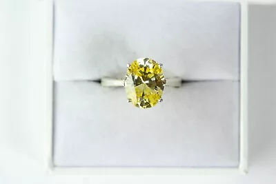 QVC - 925 Silver  Large Yellow Diamonique Solitaire Ring • £10