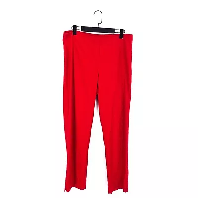 Gerard Red Diamond Jacquard Pull On Stretch Trousers - Size 16 • £15