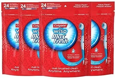 4-Pack Colgate Max Fresh Wisp Disposable Travel Toothbrushes Peppermint - 24ct • $27.27