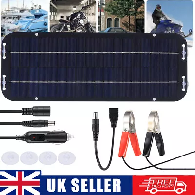 12V 60W Portable Solar Panel Trickle Battery Charger Car Van Boat Caravan Camper • £12.89