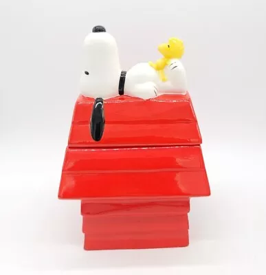 Rare Snoopy & Woodstock  Break Time  Ceramic Cookie Jar Peanuts  • $99.99