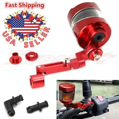 Brake Clutch Master Cylinder Fluid Reservoir Tank Oil Cup Motorcycle Red CNC New • $13.21