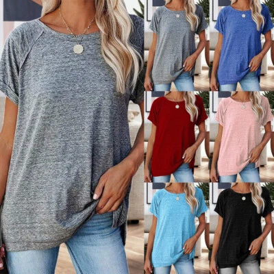 £3.99 • Buy Women's Short Sleeve T-Shirt Tunic Tops Ladies Casual Loose Plain Tops Blouses