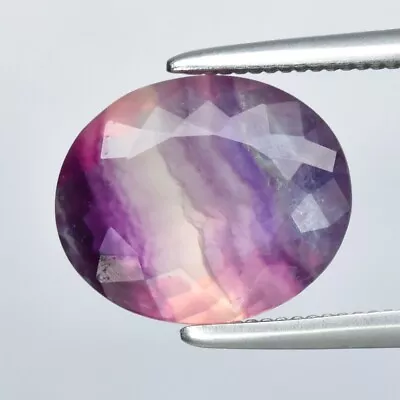 2.41ct 9.8x8.2mm Oval Natural Multi-Color Fluorite Gemstone Africa • $0.99