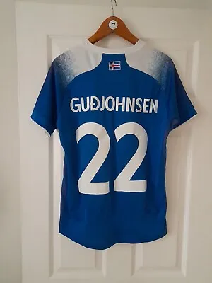 Iceland Icelandic Offical Errea 2018/20 Gudjohnsen 22 National Home Shirt M Vgc • £39.99