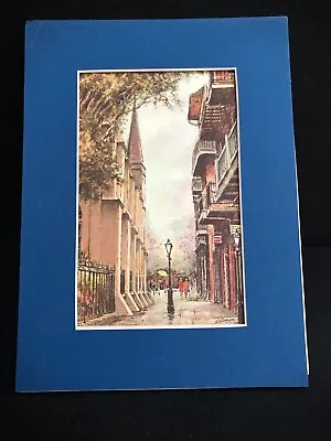 New Orleans Pirates Alley Matted 8 1/2  X 11 1/2   Print Signed By Coleman • $8