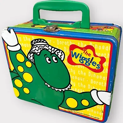 Vintage 1997 The Wiggles Tin Lunch Box W/ Dorothy The Dinosaur And Rest Of Gang • $30