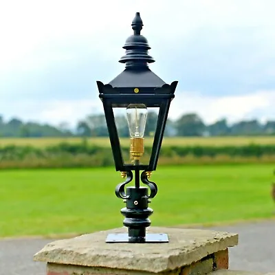 £130 • Buy USED Ex-Display 64cm Black Victorian Driveway Pillar Top Light And Lantern Set