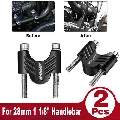 1 1/8  CNC HandleBar Bar Mount Clamps Risers Adapter 28mm  For ATV Dirt Pit Bike • $17.99