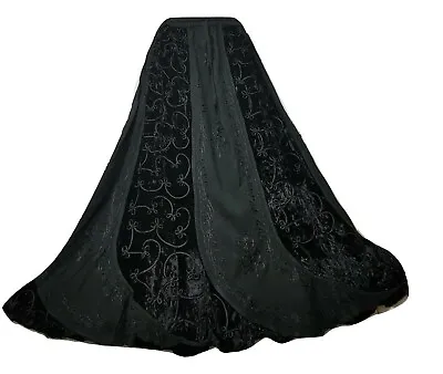 Black Skirt Winter Velvet Gothic Party Medieval Halloween Maxi • £37.99