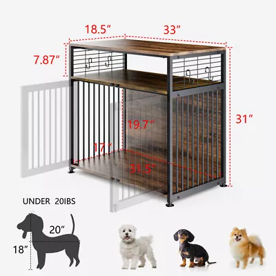 Dog Crate End Table Large Puppy Pet Kennel House Indoor Wooden Furniture Cage • $128.99