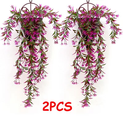 Artificial Fake Hanging Flowers Vine Plant Home Garden Indoor Outdoor Decor UK • £5.99