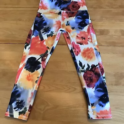 Marika Balance Leggings Womens Small Colorful Floral  Capri Yoga Pants • $12.88