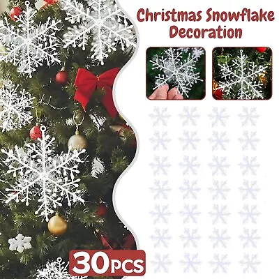 White Snowflakes Bunting Garland XMAS Christmas Decorations Hanging Ornaments • $17.99