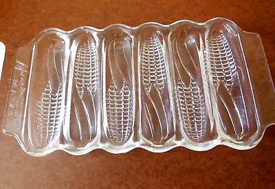Vintage Miracle Maize Corn Bread Stick Mold Pan Clear Glass • $7.99