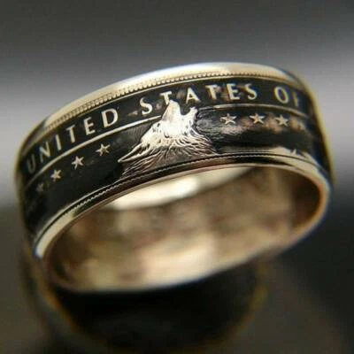$1.71 • Buy Antique Silver Viking Wolf Rings Carved 1778 Morgan US Dollor Coin Men Cool Ring