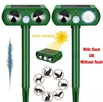 Ultrasonic Animal Repeller Solar Powered Pest Dog & Cat Repellent Waterproof • $14.98