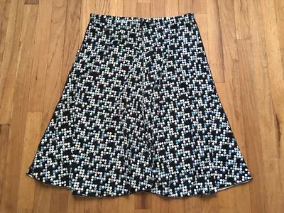 Max Edition Black Skirt Blue & White Flowers & Dot Pattern Women's Small • $12.75