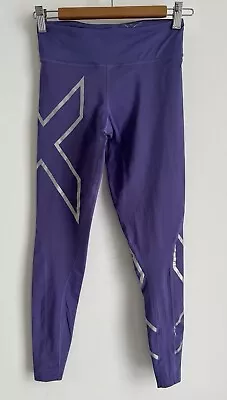 2XU 3/4 Compression Tights Gym Yoga Running Tights Size Small Purple • $12