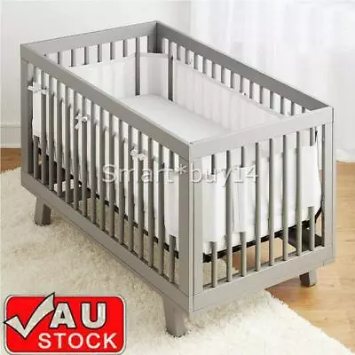 Baby Soft Cot Bed Bumper Breathable Air Mesh Crib Liner Nursery Breathe Easy • $26.07