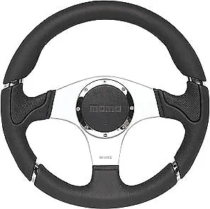 Momo Millenium Black Leather Steering Wheel 350mm • $373.83