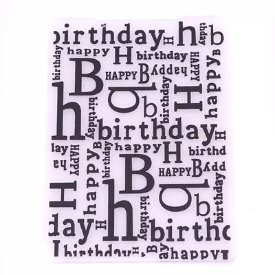 DIY Scrapbook Paper Craft Happy Birthday Card Making Embossing Folder Template • £4.16