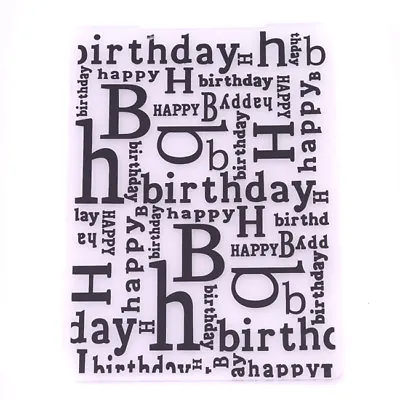 Embossing Folder Template Scrapbook Paper Craft Happy Birthday Card Making YU • £4.14