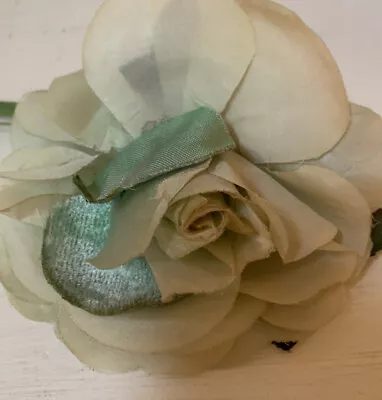 TWO Beautiful Large Vintage Millinery Chiffon Roses ~ Excellent ~ Paper Labels • $14