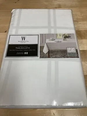 NEW Wamsutta Spill Proof 60 In X 102 In Oval Microfiber Tablecloth - White • $20.99